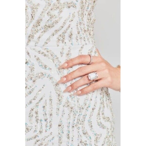 Retrofete White and Silver Mini Dress - Picture 6 of 12